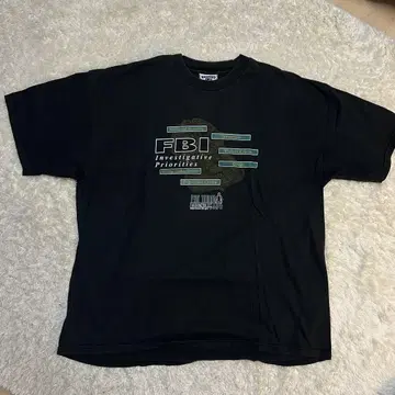 Lee FBI 티셔츠 블랙 빈티지 XXL