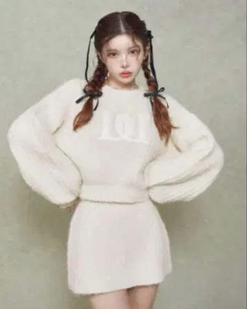 Darich 셋업 니트 퀼팅 로고 니트 셋업