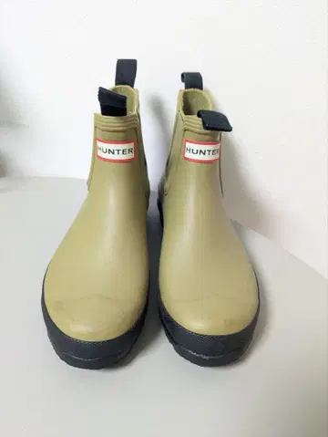 HUNTER 카키 사이드 고어 숏부츠