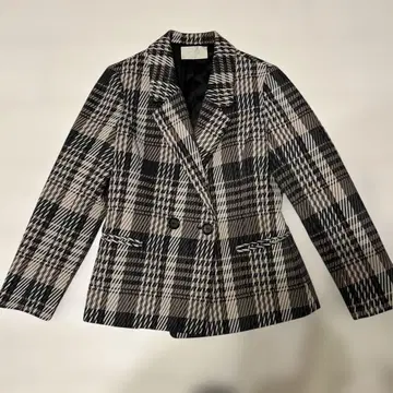CELFORD 체크 무늬 더블 브레스트 자켓 38