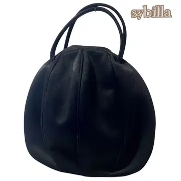 [ Sybilla ] 시빌라 둥근 형태 광택 핸드백 블랙 컨디션 최상