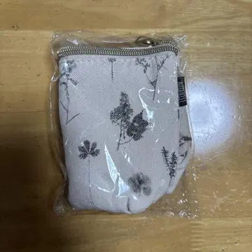 꽃무늬 캔버스 파우치 베이지
