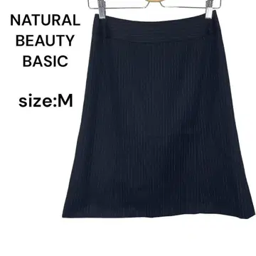 NATURAL BEAUTY BASIC 스커트 무릎 기장 M 스트라이프