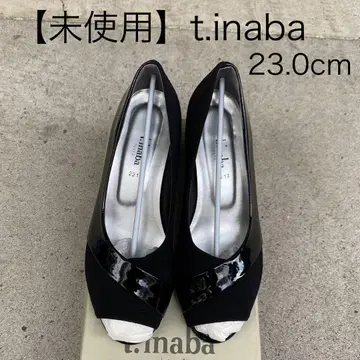 [ 미사용 ] t.inaba 오픈토 펌프스 23.0cm 블랙