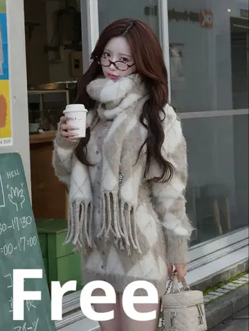 Darich 아가일 니트 앙상블 Free BEG 미사용 새상품