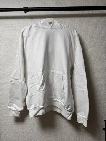 화이트 후드 부착 후드티 XL