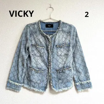 0386 VICKY 비키 노카라 데님 자켓 얇은 소재 2