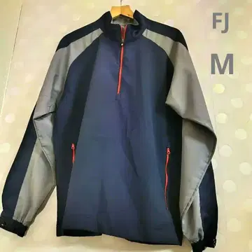 새상품급 자켓 FJ 풋조이 투톤 지퍼 풀오버 M 네이비 컬러 x 그레이