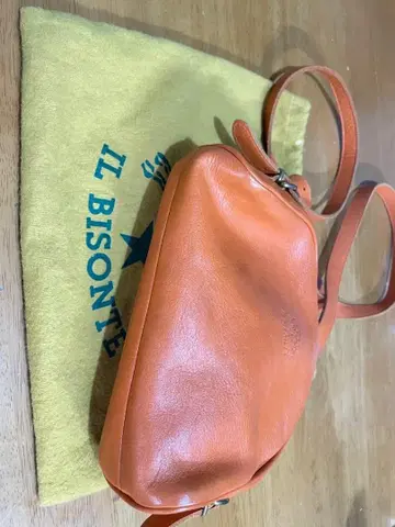 IL BISONTE 오렌지 가죽 숄더백