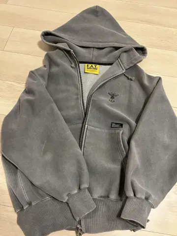 FAT 그레이 풀 집업 후드 맨투맨