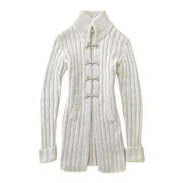 알파카 니트 자켓 레온 그레이 슬림 Y2K grunge