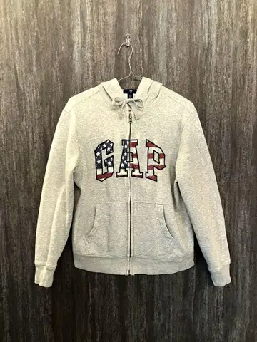 [ XS ] GAP 집업 후드티 캐주얼 성조기 모티브