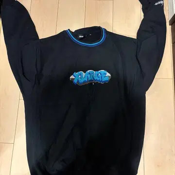 XLARGE 그래피티풍 로고 트레이닝복 L 사이즈 블랙 맨투맨
