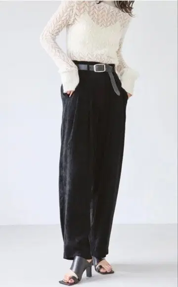 todayful 코듀로이 와이드 팬츠 블랙