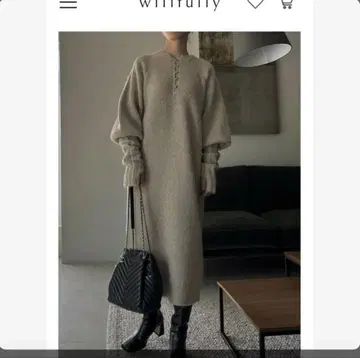 willfully 핑거홀 니트 롱 원피스 긴팔