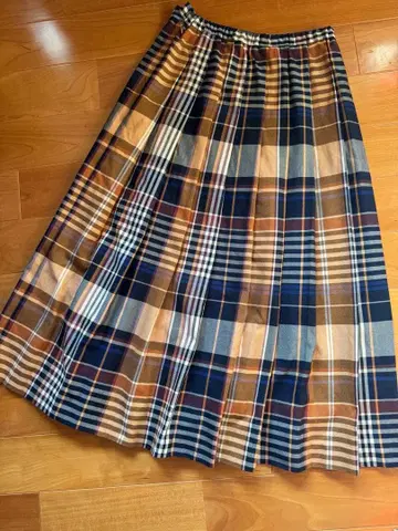 어반 리서치 도어스 롱 체크 스커트 오렌지 M