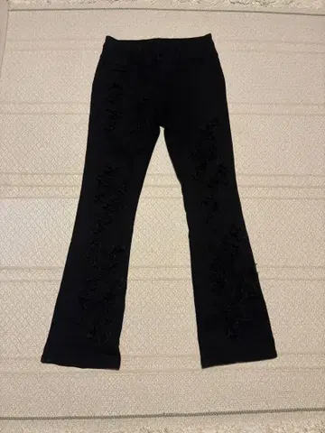 archive black flared denim 데트로이트 가공