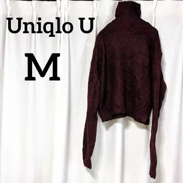 새상품급 Uniqlo U [ M ] 버건디 터틀넥 니트 와인