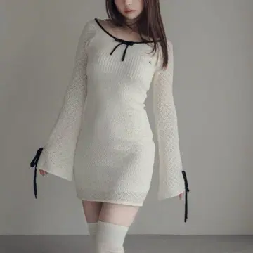 andmary Lily crochet mini dress