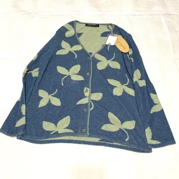 미사용 bois de boulogne 가디건 사토 섬유 리프 무늬