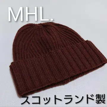 [ 새상품급 ] MHL. 니트 모자 브라운 울 모자
