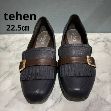 tehen 프린지 장식 네이비와 브라운 로퍼