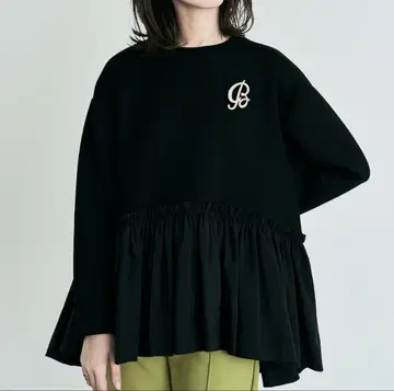 이소재 페플럼 종이상자 풀오버 블랙