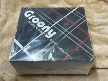 GROONY 그루니 착용 담요 Black check 숏 125cm