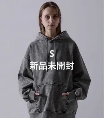 CLEL 헤비 웨이트 빈티지 디자인 후드티 차콜 그레이 S