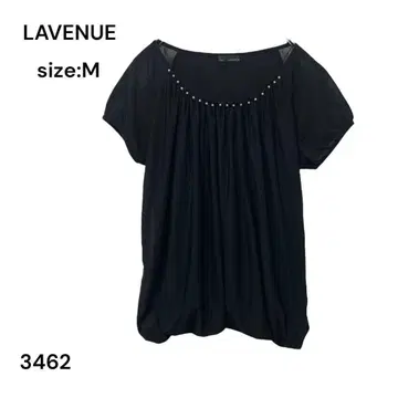 라베뉴 LAVENUE 셔츠 상의 블랙 반팔 스타일리시 귀여운