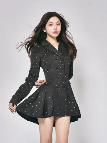 Darich 백 컨셔스 자켓 미니 원피스 도트