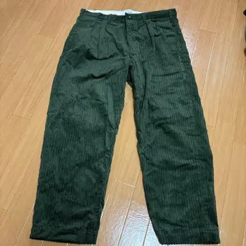 Chaos Fishing Club 코듀로이 와이드 팬츠 다크 그린