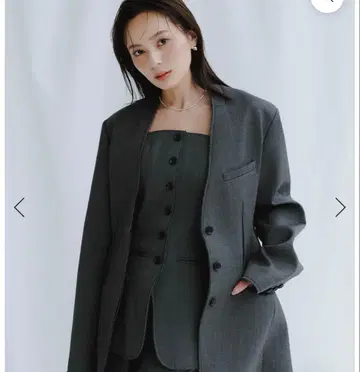 anuans 본딩 형태 노카라 자켓 그레이