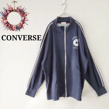 [ 빅 사이즈 4L ] 컨버스 집업 후드티 로고 자수 소매 라인