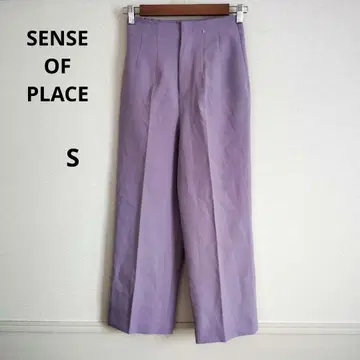 SENSE OF PLACE 센터 프레스 와이드 팬츠 퍼플 S 보라색