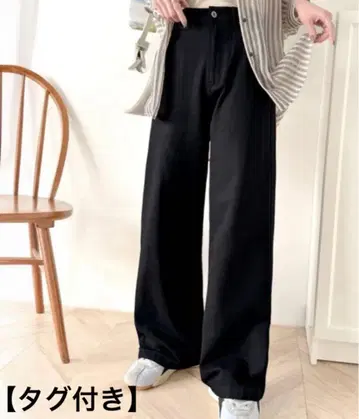 [ 새상품 ] 택 포함 청바지 데님 팬츠 하이웨스트 루즈 블랙