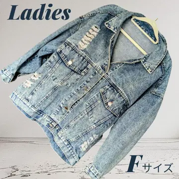 [ 새상품급 ] Ladies 라이트 블루 데미지 가공 G F 사이즈