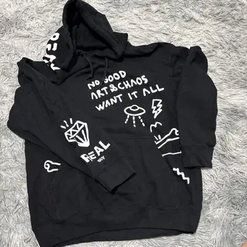 NO GOOD 아트&카오스 후드티 블랙