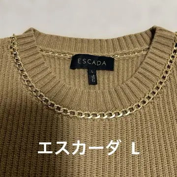 ESCADA 브라운 계열 반팔 니트 L