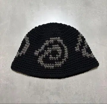비니 버킷햇 크로셰 모자 남녀 공용 크러셔 모자 블랙 x 그레이