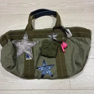 CIAO!CIAO!CHAKO 올리브 그린 별 자수 보스턴 백