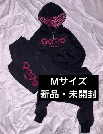 9090 girl OG 로고 글리터 후디 세트업