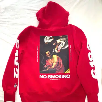 FR2 NO SMOKING 빨간색 후드티 6182