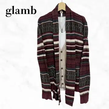 glamb 올 패턴 가디건 페이크 레이어드 가디건 상의