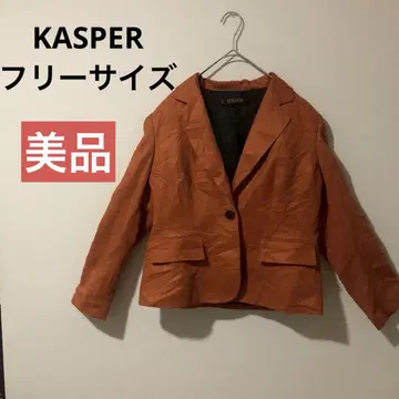 [ 새상품급 ] KASPER 자켓 여성용 오렌지 카스파르 프리 사이즈