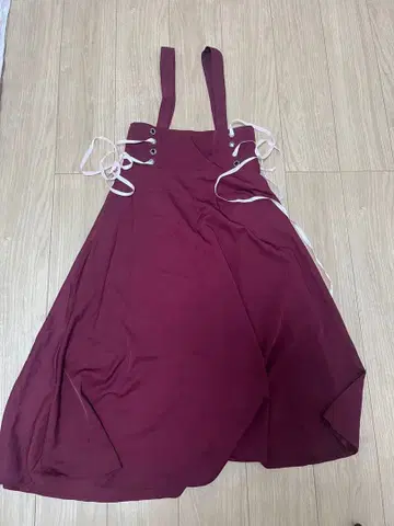 레이스업 플레어 롱 스커트