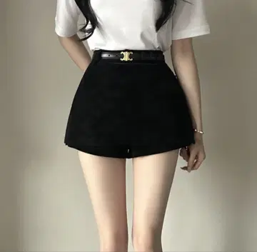 SONA 소녀나라 스웨이드 슬릿 스커트 팬츠 한국 패션 스커트