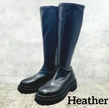 새상품급 Heather 헤더 통굽 롱 부츠 M 블랙 플랫폼