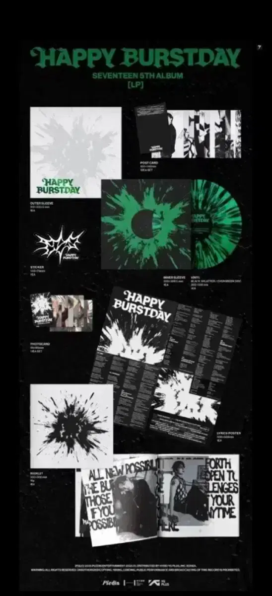 Seventeen 2025 10th Anniversary 5th Full Album LP Set Poca + Postcard Buncheol