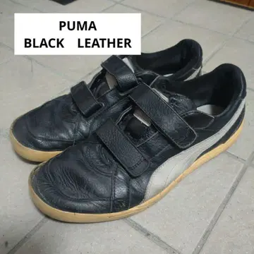 PUMA 블랙 가죽 스니커즈